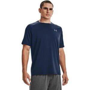 Under Armour Men's L Tech  Navy Blue Athletic Shirt Performance N0978